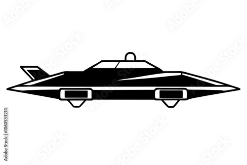 futuristic flying vehicle  silhouette