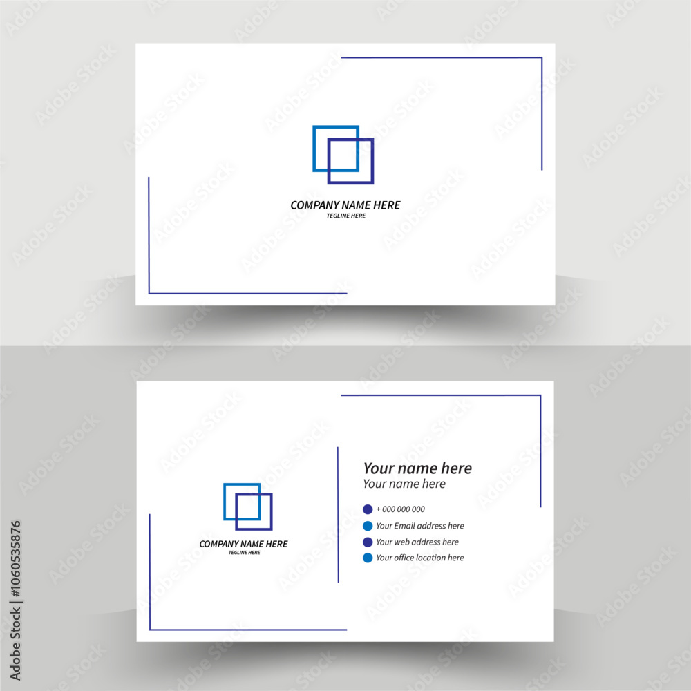Obraz premium WHITE AND BLUE SIMPLE BUSINESS CARD