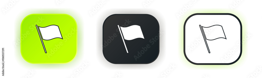 Flag report icon set. Design for app icons. Button template. Vector illustration. Flag report icon set. Design for app icons. Button template. Vector illustration.