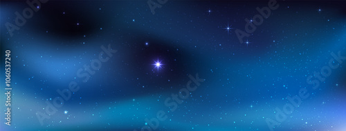 North star, Star universe background, Bright star in the dark space background, Vector illustration.