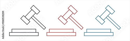 Court decision icon vector set, Justice Icon set isolated on white background.
