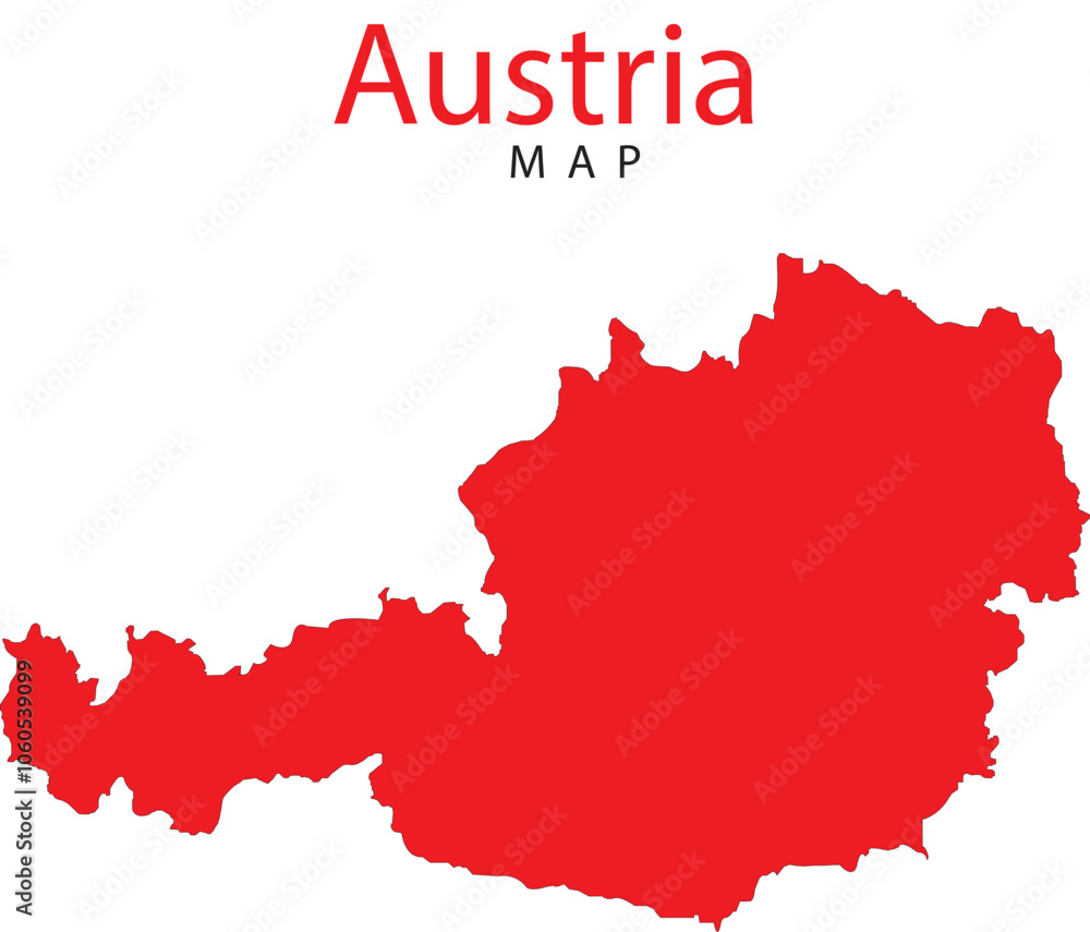 austria map in red colour with outline austria map in red colour with outline