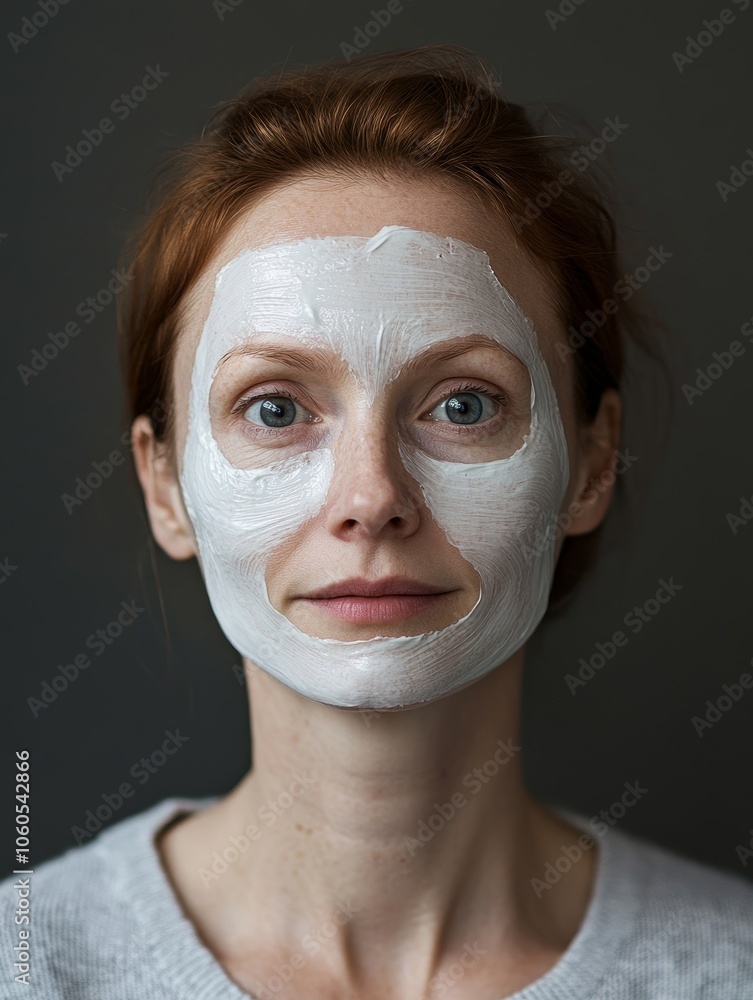 A woman with a white face mask on A woman with a white face mask on