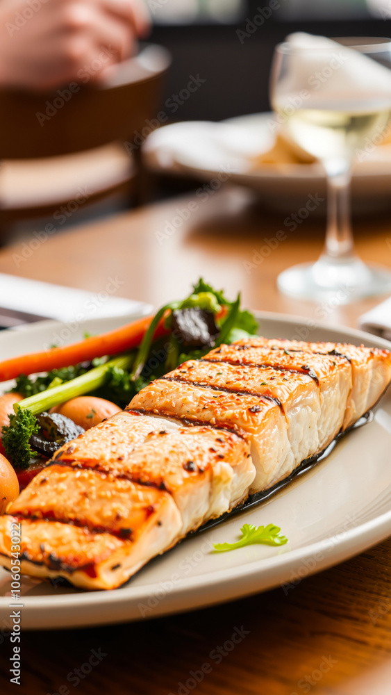 grilled salmon with roasted vegetables grilled salmon with roasted vegetables