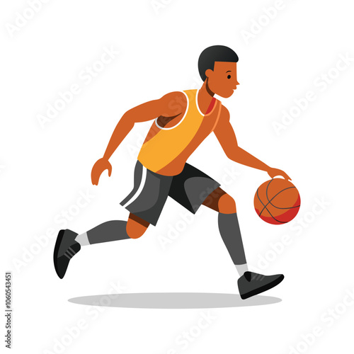 Basketball Player Silhouette Vector Dynamic Athlete Illustration Capturing Action, Strength, and Sporty Energy






