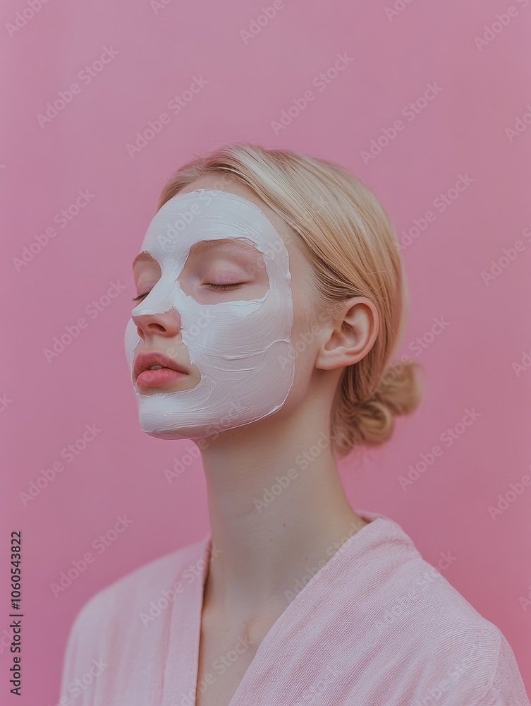 A woman with a white face mask on A woman with a white face mask on