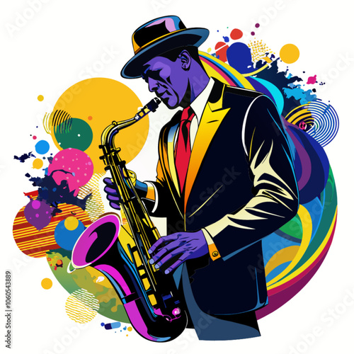 man playing saxophone