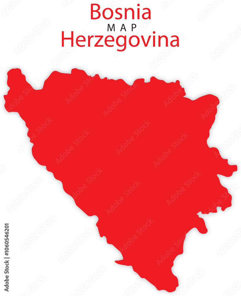 bosnia herzegovina map in red colour with outline bosnia herzegovina map in red colour with outline