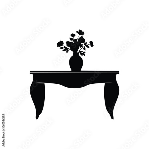 Table silhouettes vector design, isolated white background