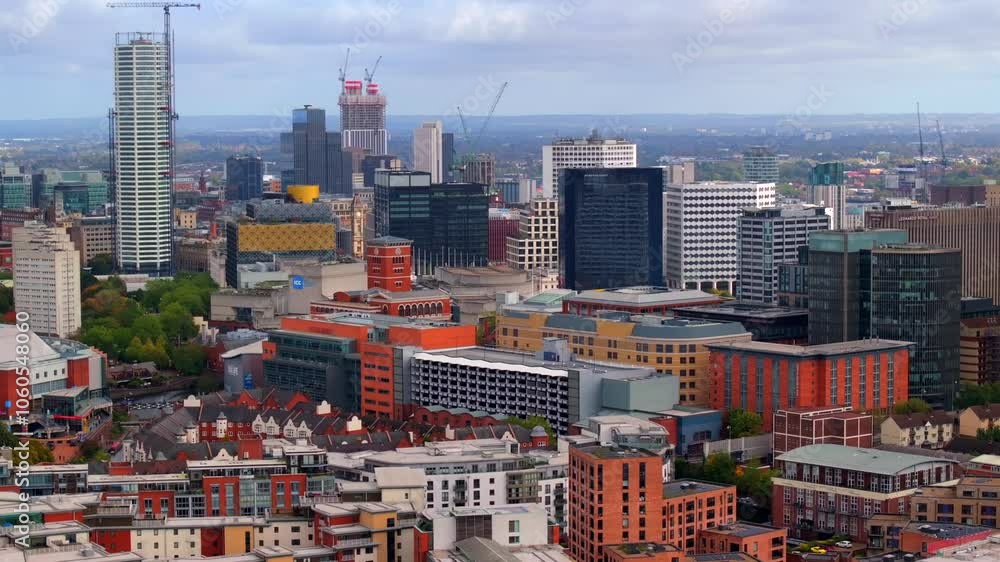 Aerial video of Birmingham skyline Aerial video of Birmingham skyline