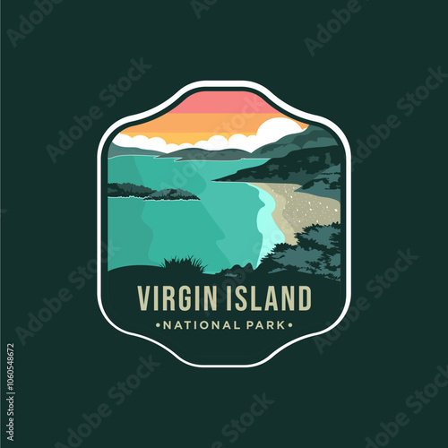 Virgin Islands National Park Emblem patch logo illustration on dark background