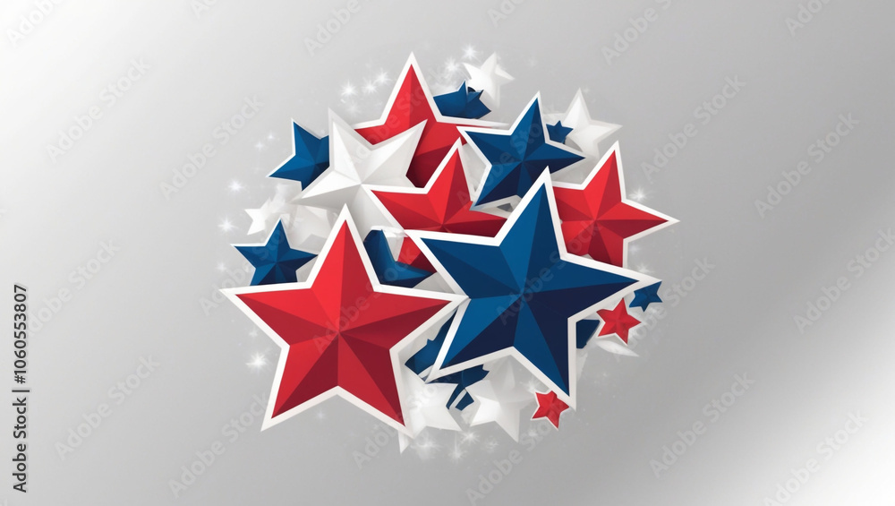 4th of July stars decoration isolated on transparent background 4th of July stars decoration isolated on transparent background