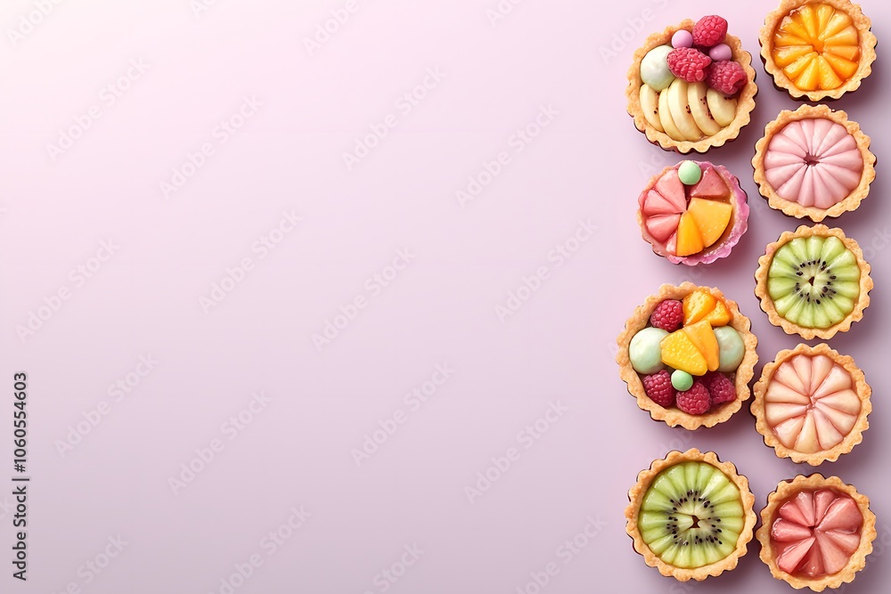 Colorful Tiny Tarts with Fresh Fruit Topping Colorful Tiny Tarts with Fresh Fruit Topping
