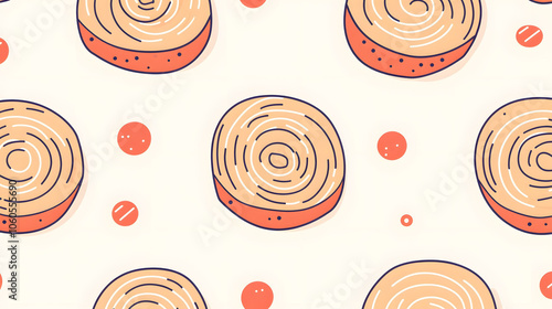 Seamless floral and butterfly pattern with a sweet bakery theme featuring pastries, cookies, and chocolate treats in a closeup, delicious design photo