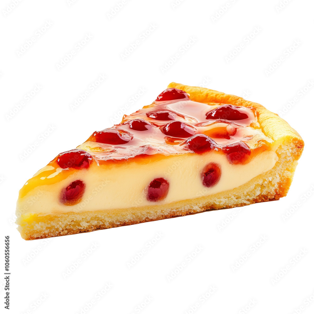 Studio photograph, still shot realistic dessert isolate on white background, piece of cheese cake Studio photograph, still shot realistic dessert isolate on white background, piece of cheese cake