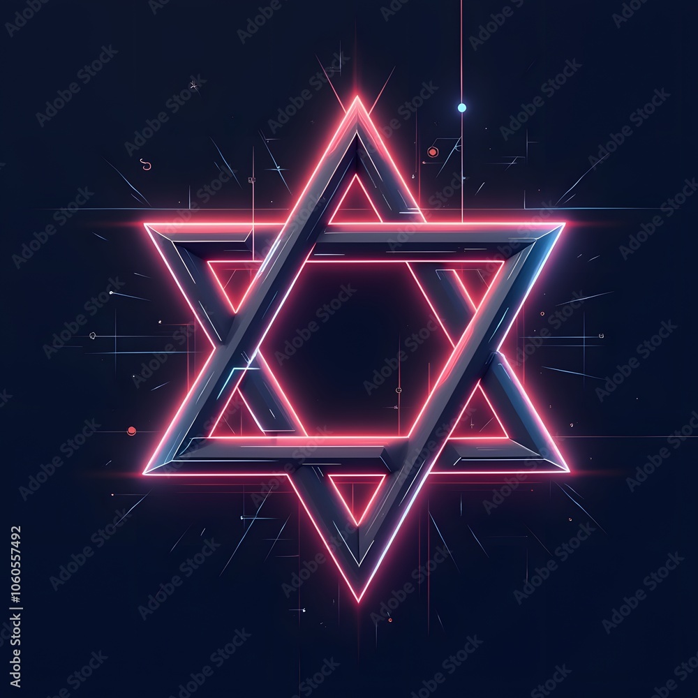 illustration of the star of David, jewish, israel, symbol, judaism, star, david, jerusalem, generative AI illustration of the star of David, jewish, israel, symbol, judaism, star, david, jerusalem, generative AI