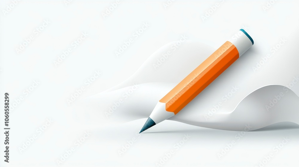 Dynamic Pencil Icon on Minimalist Background Dynamic Pencil Icon on Minimalist Background