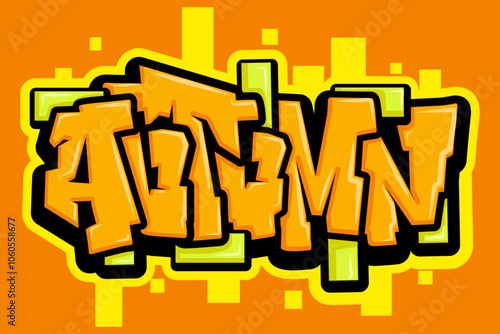 autumn graffiti typography art