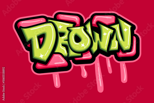 drown graffiti typography art