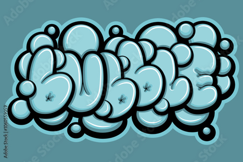 bubble graffiti typography art