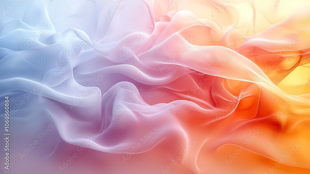 Fototapeta premium Abstract waves in calm color tones, soothing design