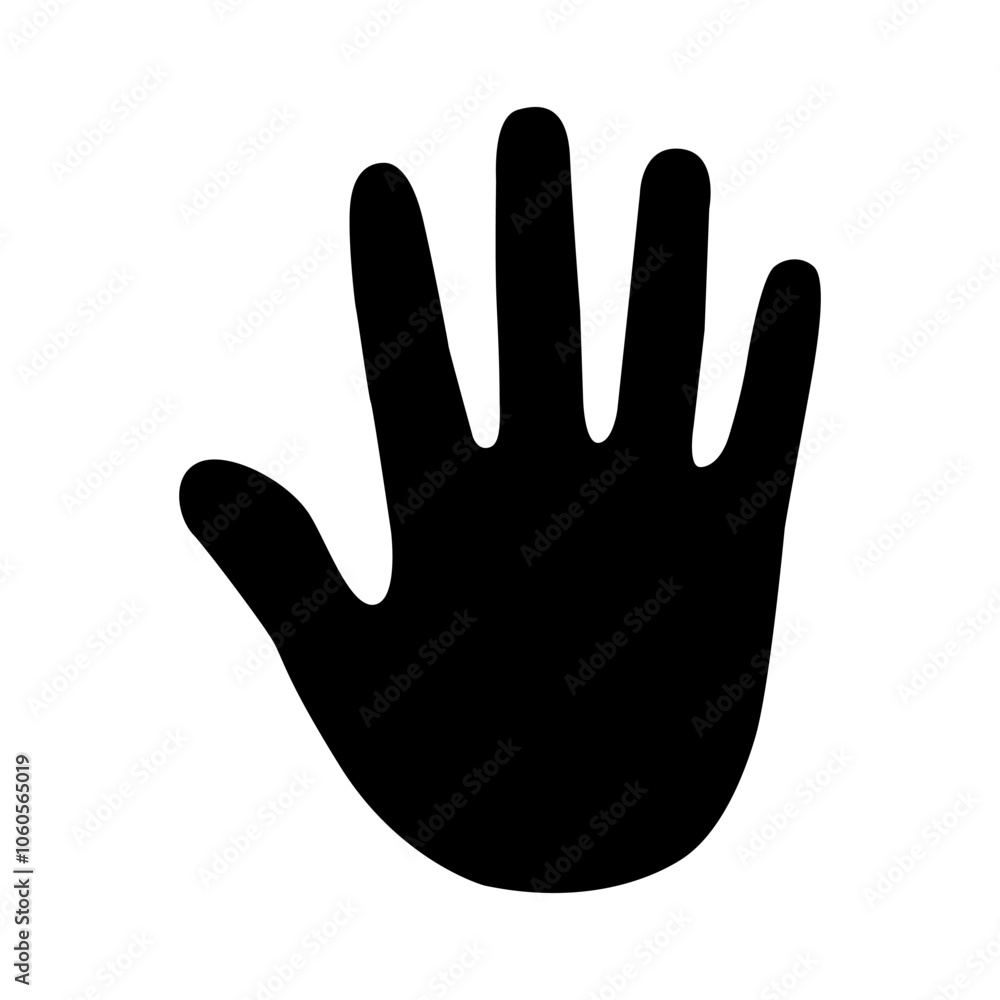 Hand icon isolated human hand black silhouette vector Hand icon isolated human hand black silhouette vector