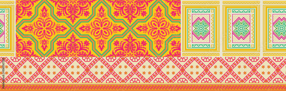 seamless beautiful wallpaper cards border design floral leaf vintage ornament Victorian geometric ethnic print paisley pattern