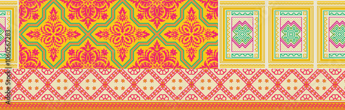 Obraz na płótnie seamless beautiful wallpaper cards border design floral leaf vintage ornament Victorian geometric ethnic print paisley pattern
w salonie