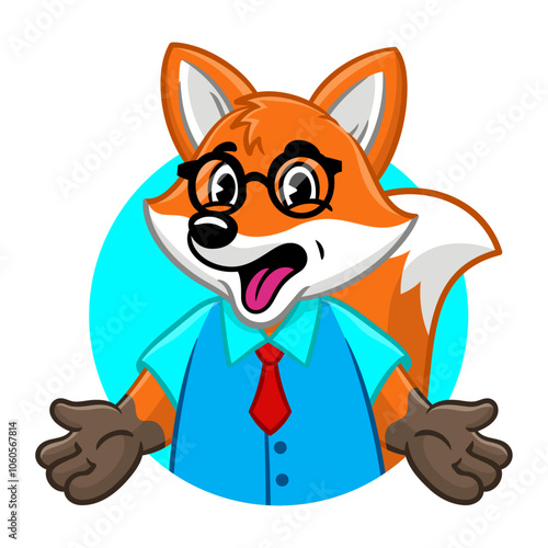 Happy Cartoon Fox Mascot Logo