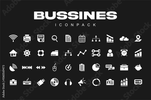 Business and Working Icons Pack Assets Flat Template