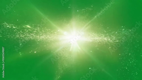 Shimmering screen Green Shine 4K animation light glistering sparkle beam bright glare radiance ray shiny sun sunlight glow glowing video celebration burst christmas abstract blur background collectio