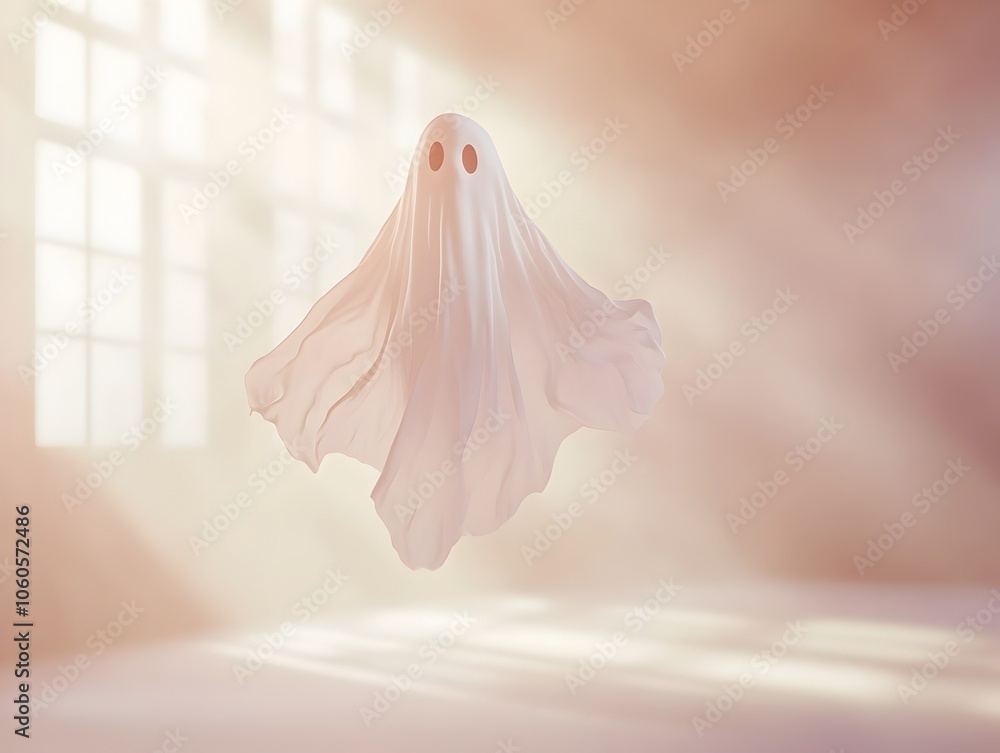 Ethereal Spirit Floating in Softly Lit Meditative Dreamscape