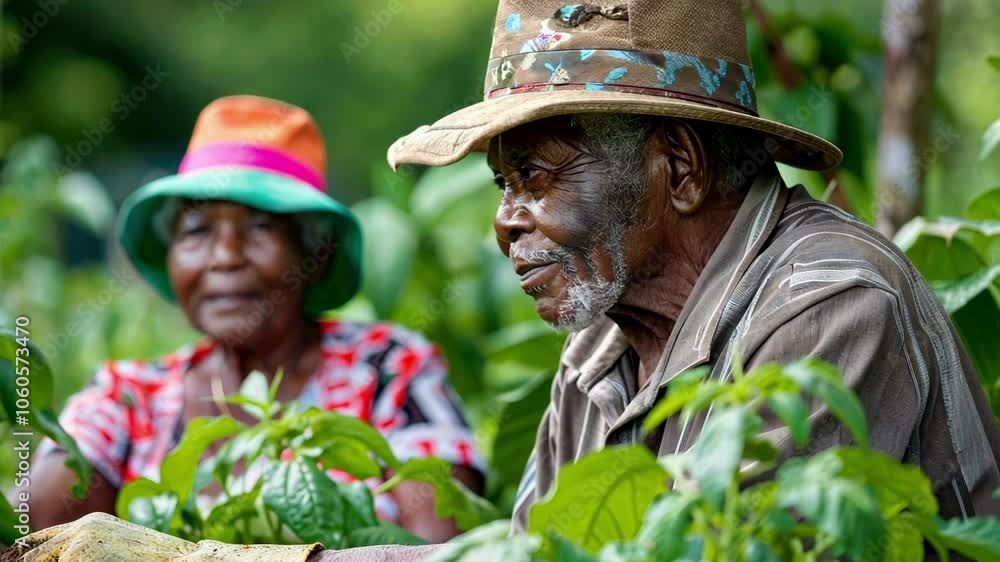 Elderly Couple Cultivating Garden, a Testament to Enduring Partnership and Growth Elderly Couple Cultivating Garden, a Testament to Enduring Partnership and Growth