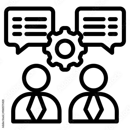 Man in gear icon. Man and cog sign. Vector illustration.