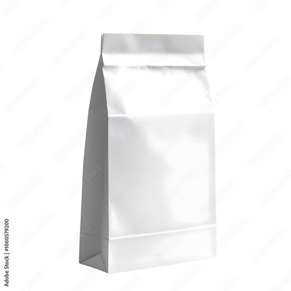 white paper bag isolated on transparent background Generative Ai. white paper bag isolated on transparent background Generative Ai.