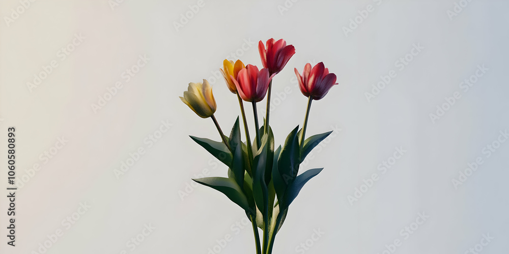 A bouquet of colorful tulips against a soft background, symbolizing beauty and nature. A bouquet of colorful tulips against a soft background, symbolizing beauty and nature.