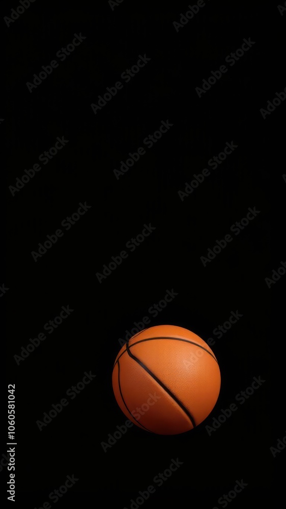 A basketball isolated on a black background, scoring, dribble A basketball isolated on a black background, scoring, dribble