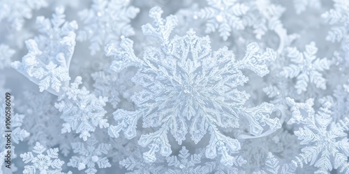 A collection of isolated snowflakes on a white background, frost, intricate