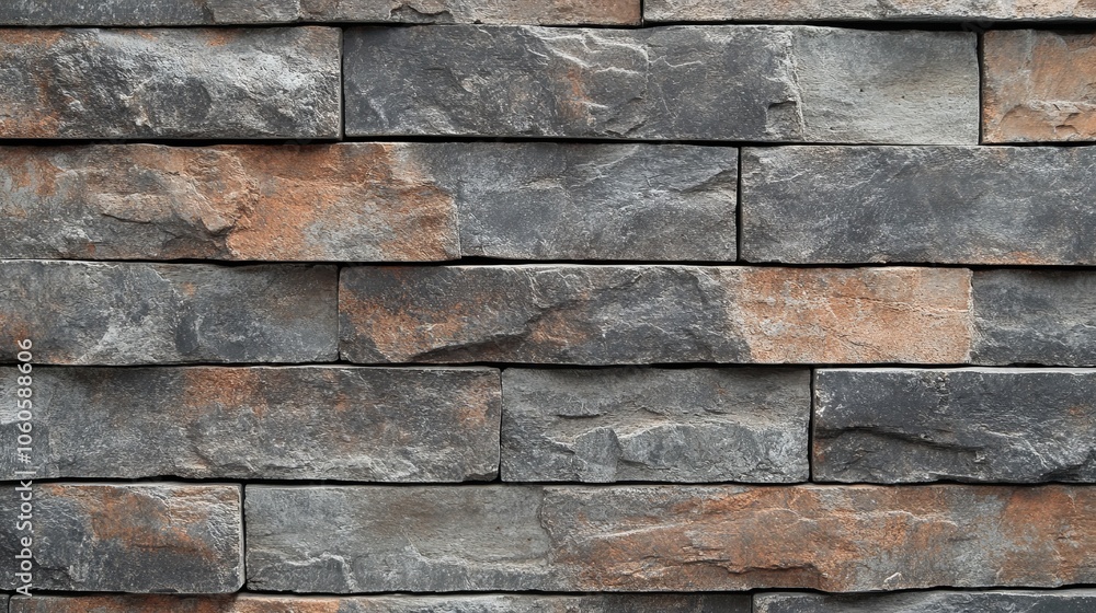 Rustic Stone Wall Texture - Grey Brick Background Rustic Stone Wall Texture - Grey Brick Background