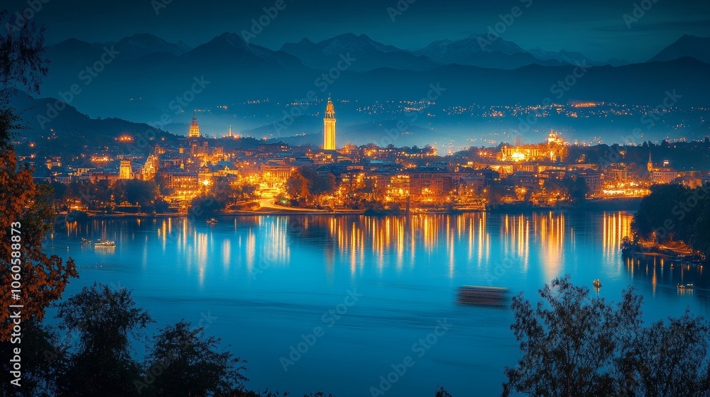 Naklejka premium night view