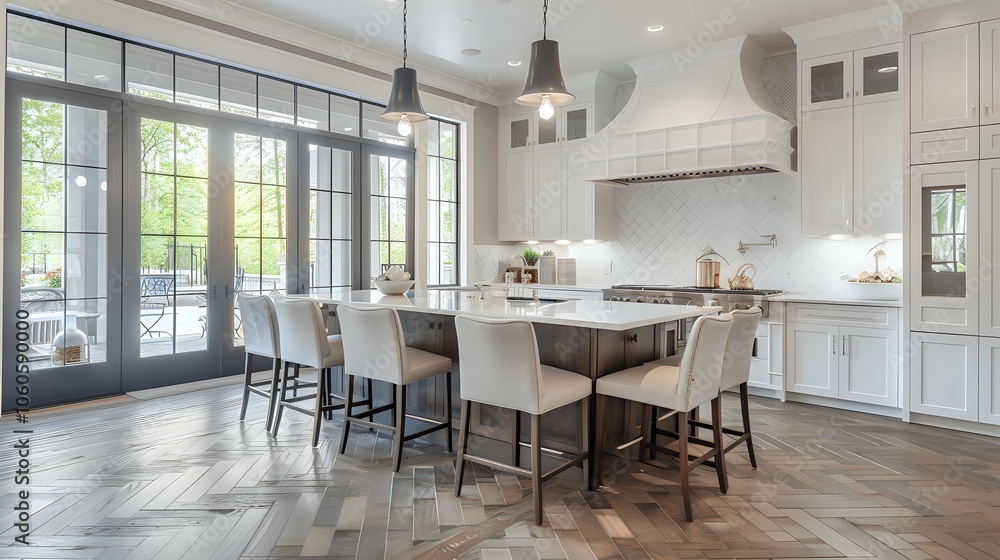 Modern kitchen with elegant design and natural light Modern kitchen with elegant design and natural light