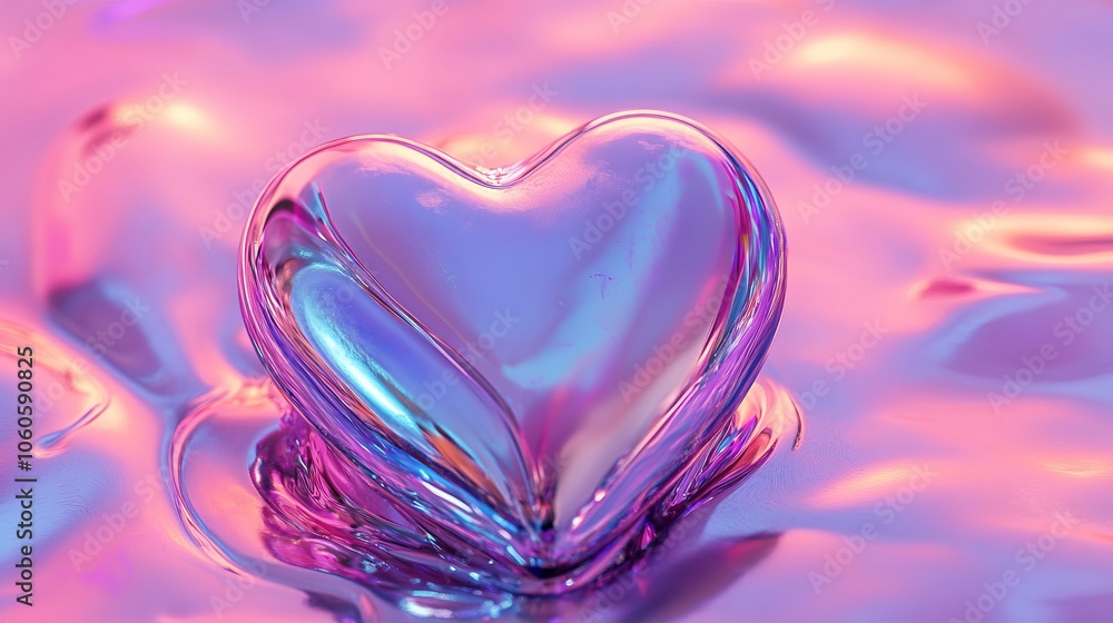 Iridescent Heart on Abstract Background Iridescent Heart on Abstract Background