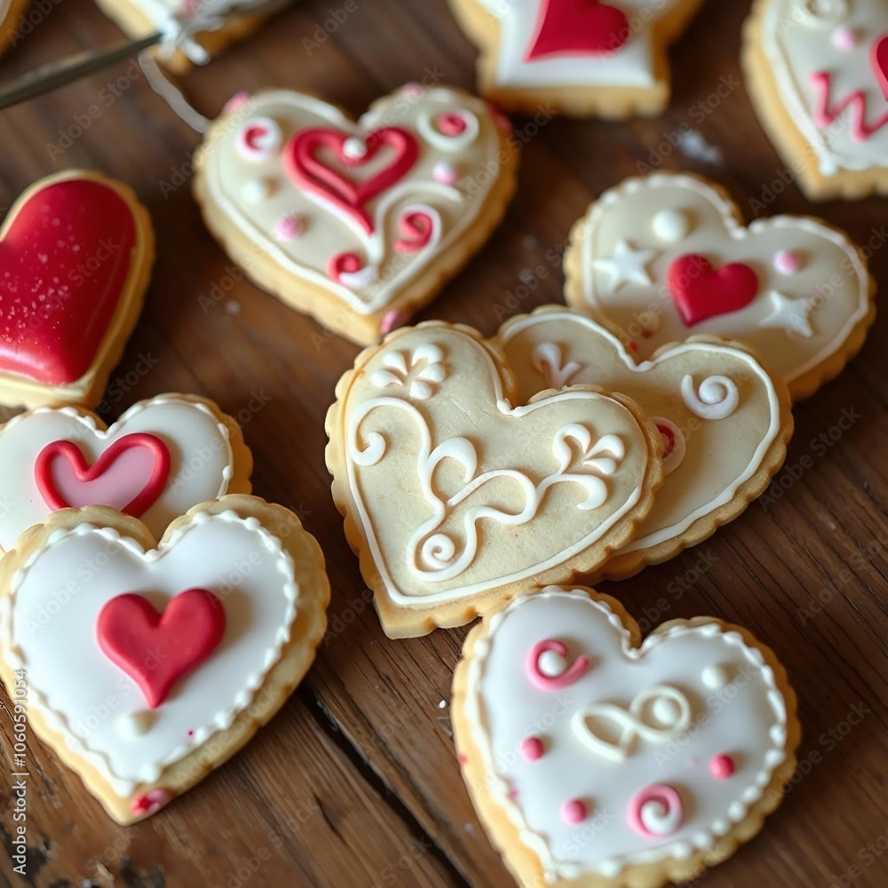 heart shaped cookies on a plate heart shaped cookies on a plate