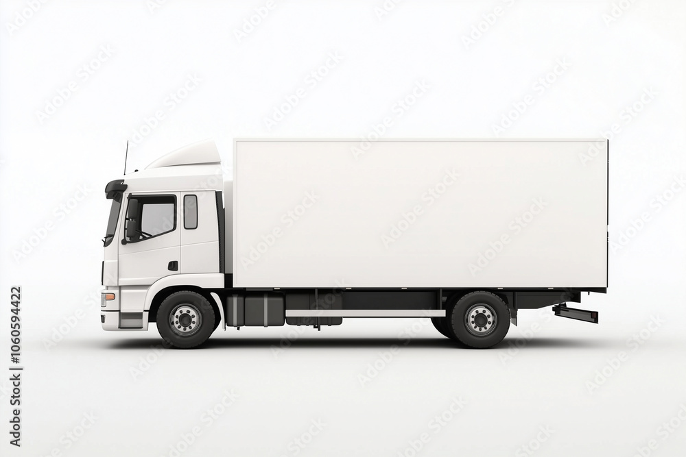 White delivery truck isolated on a white background White delivery truck isolated on a white background