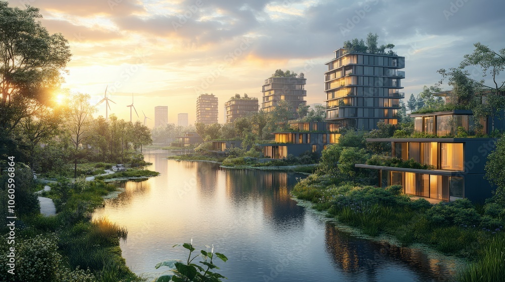 Futuristic Cityscape Powered by Green Technology Featuring Solar Panels, Wind Turbines, and Electric Vehicle Charging Stations, Representing Sustainable Urban Development and Clean Energy Solutions Futuristic Cityscape Powered by Green Technology Featuring Solar Panels, Wind Turbines, and Electric Vehicle Charging Stations, Representing Sustainable Urban Development and Clean Energy Solutions