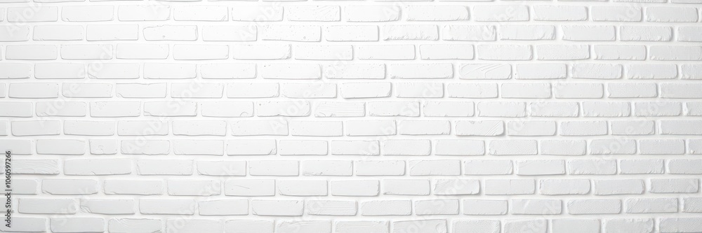 Fototapeta premium A close-up shot of a seamless white brick wall perfect for background use, empty, minimalist