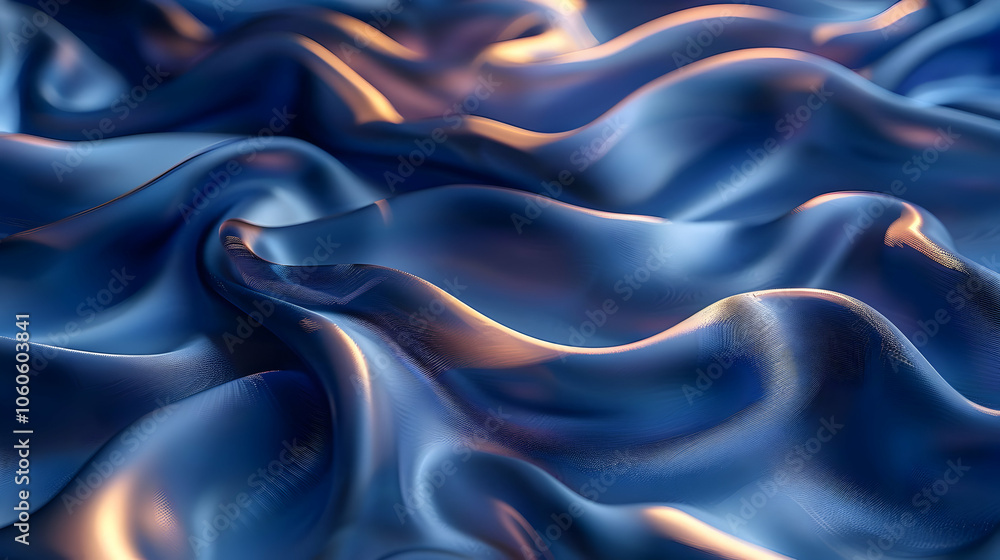 Obraz premium Abstract Blue and Orange 3D Wave Background
