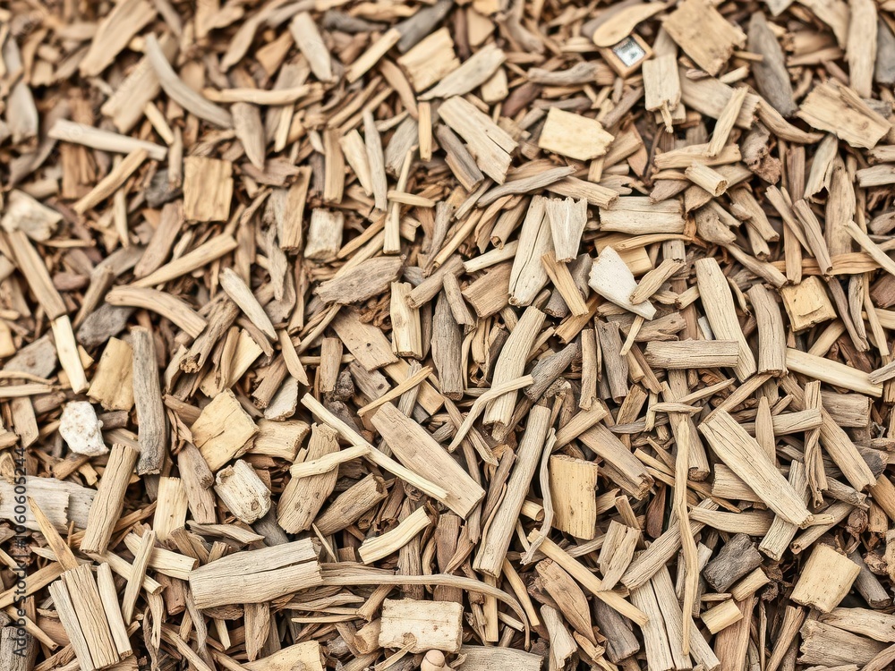 A close-up view of a pile of natural organic tree bark mulch, outdoors A close-up view of a pile of natural organic tree bark mulch, outdoors