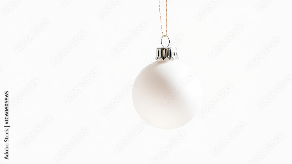 white bauble ornament hanging from a string white bauble ornament hanging from a string