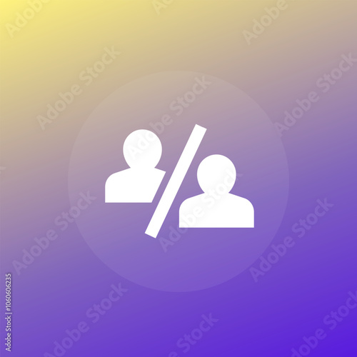 comparison icon with people, vector
